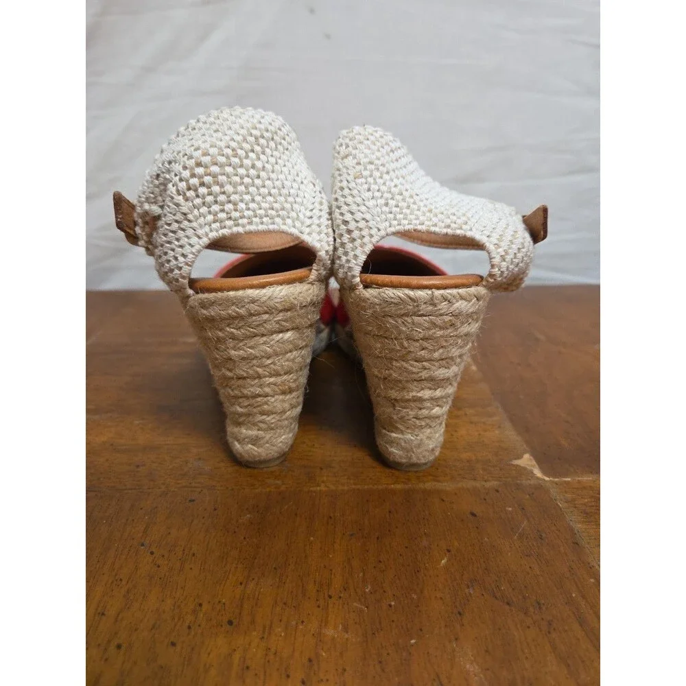 Steven Steve Madden Camilaa Red Patent Leather Espadrilles Sandals Sz 7.5/ 38 F